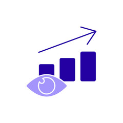 Icon a predictive analytics, isolated against a clean background.