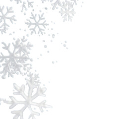 Fototapeta premium Winter Snowflakes Illustration On Transparent Background Isolated White