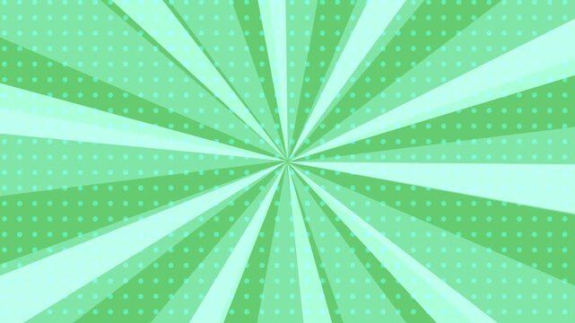 Green spiral background animation with dot pattern; radial; stripes; swirling