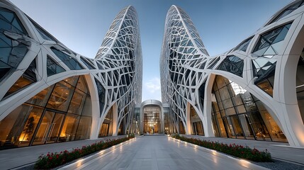 Modern architectural building facade