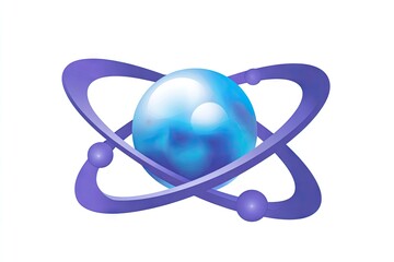 A vibrant illustration of an atom.