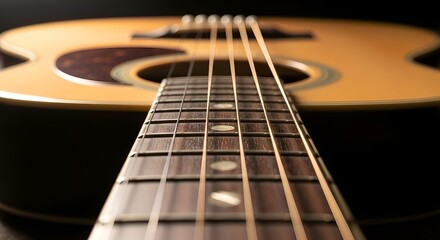 Fototapeta premium acoustic guitar close up