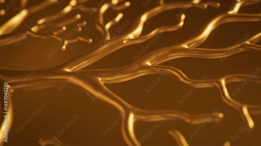 Poster golden tree branches abstract background - close-up view of abstract golden tree branches, creating 