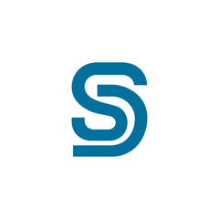 Interlocking Monogram Logo Concept with Blue Letter S