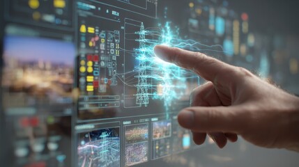 Futuristic User Interface Interaction with Digital Control Screen Technology