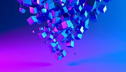 Abstract geometric composition of vibrant cubes