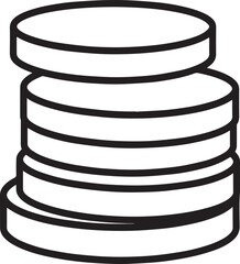 Elegant Coin Pile Silhouette Black Vector Illustration for Economic and Business Projects