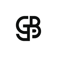 Interlocking Monogram of Initial Letters GB for Unique