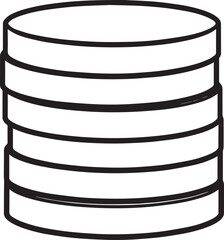 Elegant Coin Pile Silhouette Black Vector Illustration for Economic and Business Projects