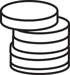 Elegant Coin Pile Silhouette Black Vector Illustration for Economic and Business Projects