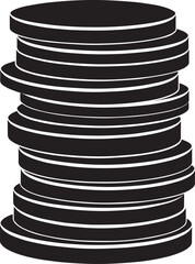 Elegant Coin Pile Silhouette Black Vector Illustration for Economic and Business Projects