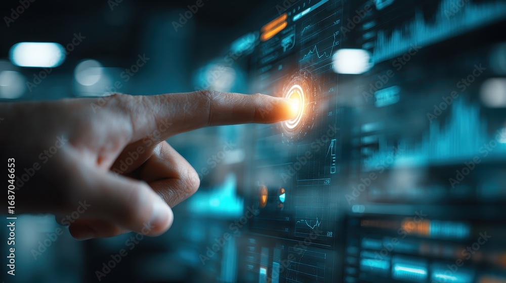 Aufkleber interactive touch screen interface with data visualization and analytics