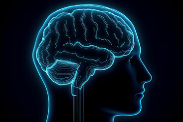 Fototapeta premium Glowing Brain: Intelligence and Connectivity