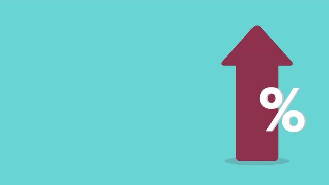 Red arrow with percentage symbol
