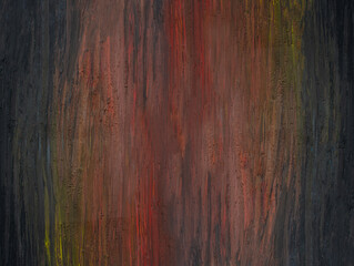 Fototapeta premium Crumbling cement brown black tone paint on shabby wall texture. Abstract background texture concrete brown black wall
