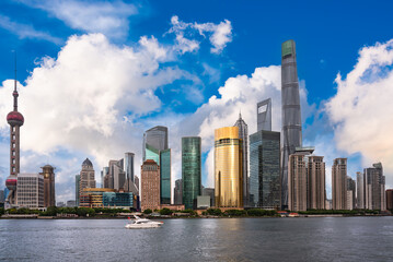Shanghai city skyline with modern buildings, China