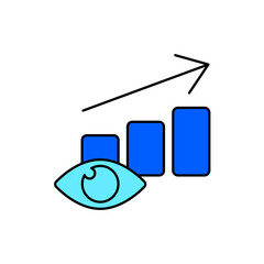 Icon a predictive analytics, isolated against a clean background.