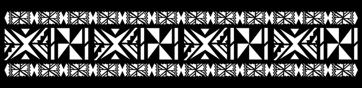 abstract seamless border pattern tribal fiji samoa maori tattoo native cultural design heritage polynesian