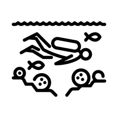 Scuba Diving outline icon. holiday black line illustration.