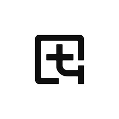 Obraz premium Geometric Square Logo Symbol with Abstract Lettering Vector