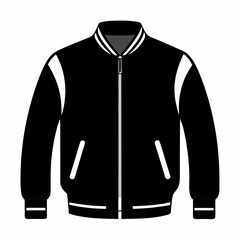 Minimal Bomber Jacket Black Silhouette