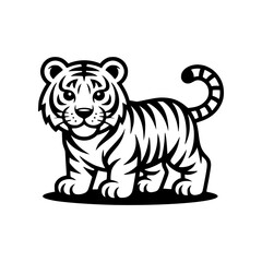 Obraz premium Tiger Silhouette Emblem