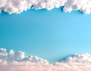 Sky with clouds edited to resemble a cityscape against a clear blue background