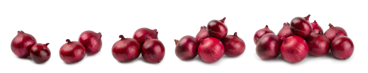 Shallot onion isolated on white background. onion slice. onion rings. Fresh red Onion. Natural, fresh, vegetarian food. Agricultural products. Healthy eating. Vegetables. Farmer's market.