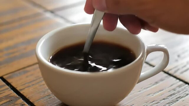 Stirring Coffee A Close-Up of a Morning Ritual