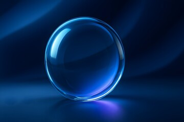 Windows 11 Wallpaper: Single glass sphere on glossy purple-blue background reflecting light in futuristic composition