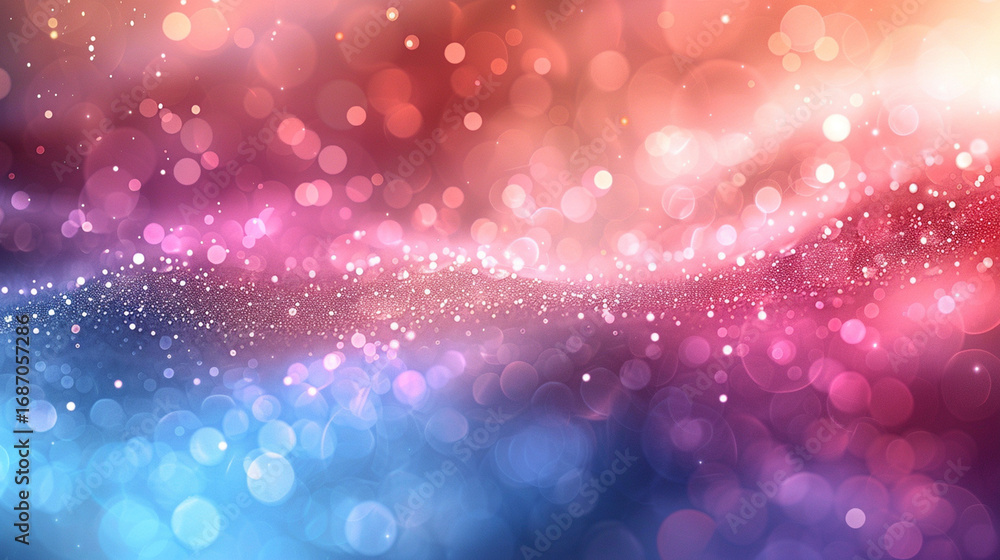 Wall mural abstract bokeh background with vibrant colors and glittering particles.