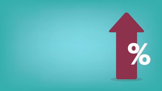 Red arrow with percentage symbol