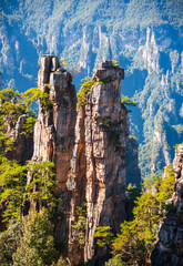 Avatar mountains in Zhangjiajie, China. Natural landmark and popular travel destination