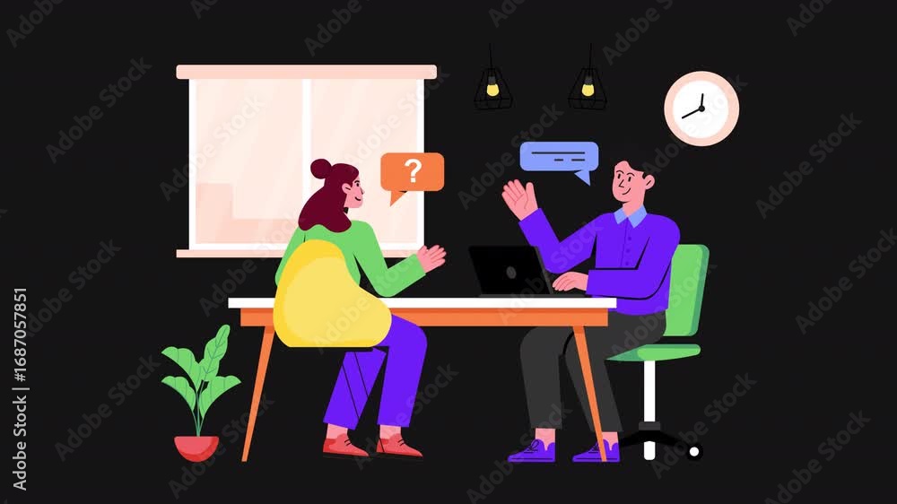 Poster candidate interview 2d motion graphics animation alpha channel