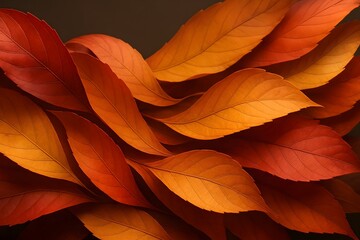 Windows 11 Wallpaper: Abstract orange leaves layered together in swirling pattern with warm light and soft shadows for autumn mood