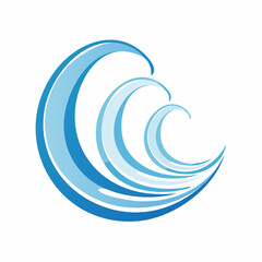 Naklejka premium Vektorlogo mit Wellen, Wasserspritzern und fließenden Linien in moderner Gestaltung