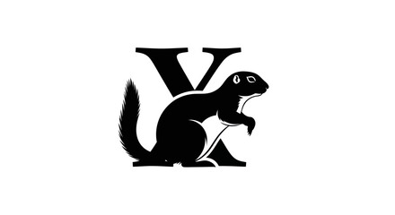 Capital Letter V Shaped as a Ground Squirrel.