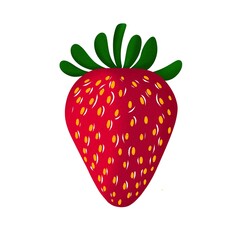 Simple Strawberry Illustration Healthy Fresh Food Vector