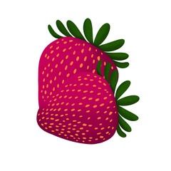 Flat Design Strawberry Juicy Red Fruit Clip Art