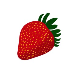Bright Red Strawberry Drawing Healthy Food Vector Design