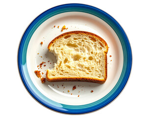 食べかけのパンと散らばったパンくず／Partially Eaten Bread with Scattered Crumbs