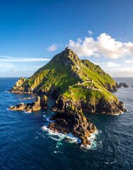 Picturesque island with dramatic cliffs