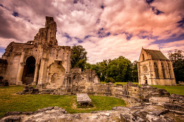 Fototapeta premium ruins of Chaalis abbey, Chaalis, France
