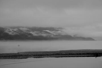 Fog on the shore of Lake Baikal.