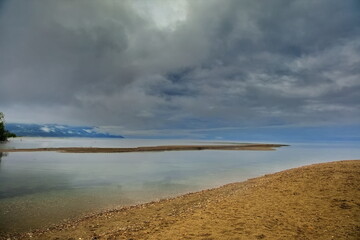 Fog on the shore of Lake Baikal.