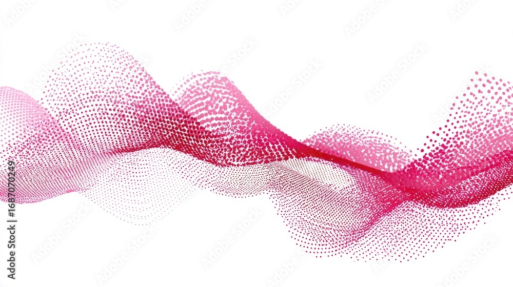 Poster abstract wave design with pink and white colors creating a dynamic flow on a clean background, ideal