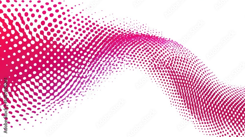 Poster a vibrant wave of pink dots creating a dynamic motion effect. ideal for backgrounds, designs, and di