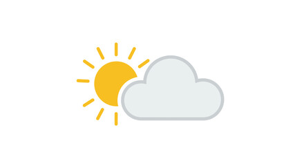 Simple graphic depicting a partly cloudy day with sun and cloud together
