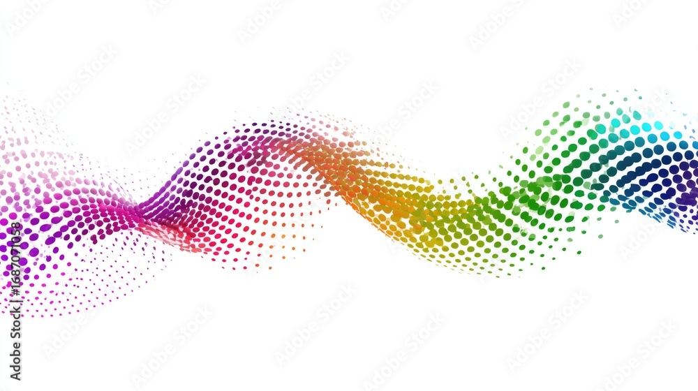 Aufkleber colorful wave pattern with dots creating a vibrant visual effect, perfect for backgrounds and graphi