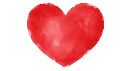 Watercolor red heart illustration on white background perfect for valentine's day